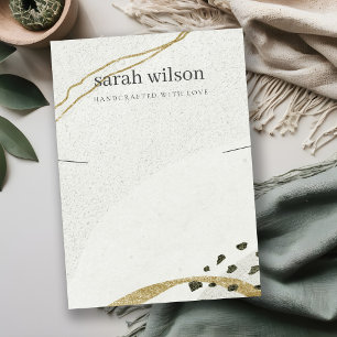 Abstract Ivory Black Gold Necklace Band Display Business Card