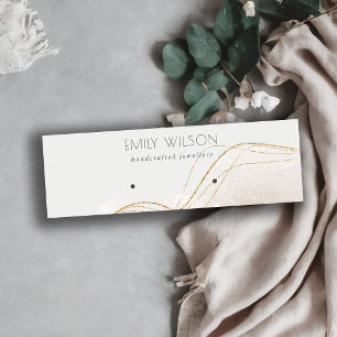 Abstract Ivory Gold Glitter Shiny Earring Display Mini Business Card