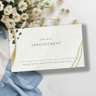 Abstract Ivory Gold Stone Appointment Reminder Business Card