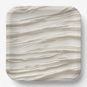 Abstract Ivory Texture Paper Plate