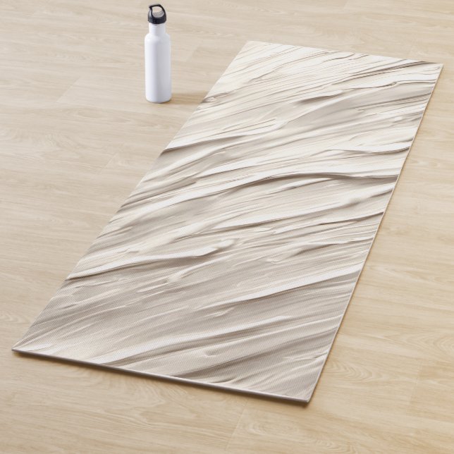 Abstract Ivory Texture Yoga Mat (In Situ)