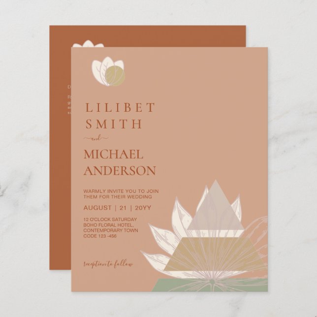 Abstract Japandi Scandinavian Geometric Wedding (Front/Back)