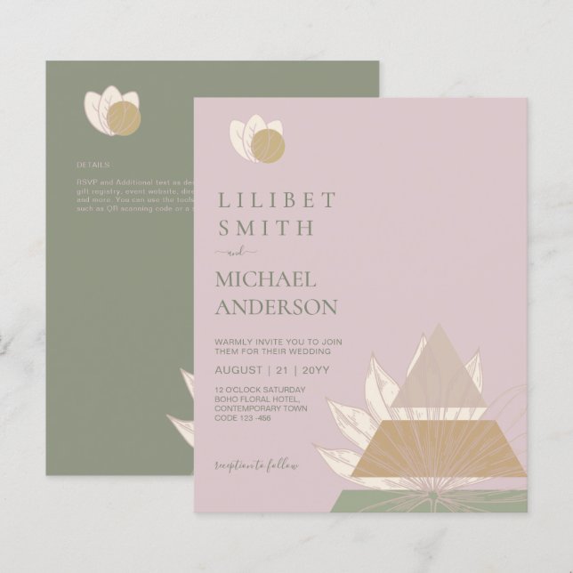 Abstract Japandi Scandinavian Geometric Wedding (Front/Back)