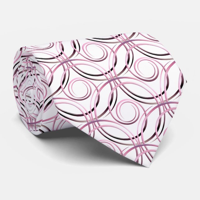 abstract japanese circles pattern tie (Rolled)