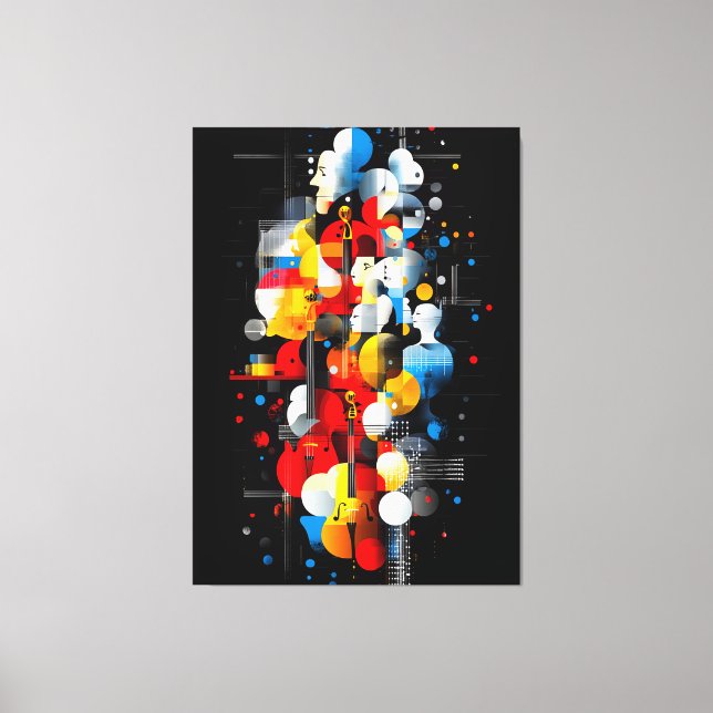 Abstract Jazz Symphony with Geometric Faces and In Canvas Print (Front)