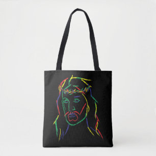 Abstract Jesus Graphic Image Cool Fun Piece T-Shir Tote Bag