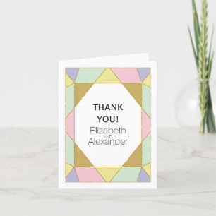 Abstract jewel modern wedding Thank You photo Card