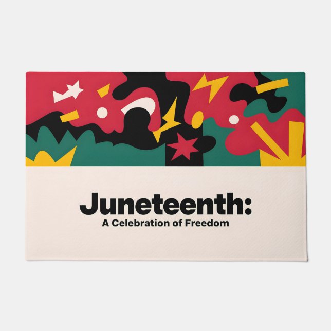 Abstract Juneteenth A Celebration of Freedom Desi Doormat (Front)