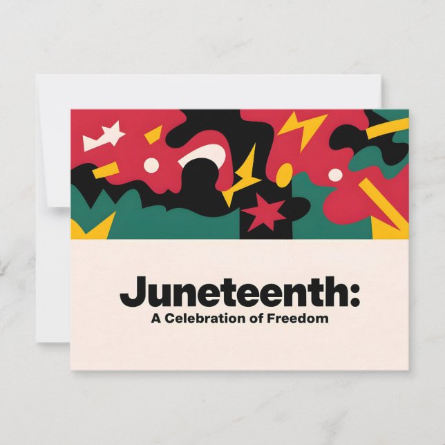 Abstract Juneteenth A Celebration of Freedom Desi Holiday Card (Front)