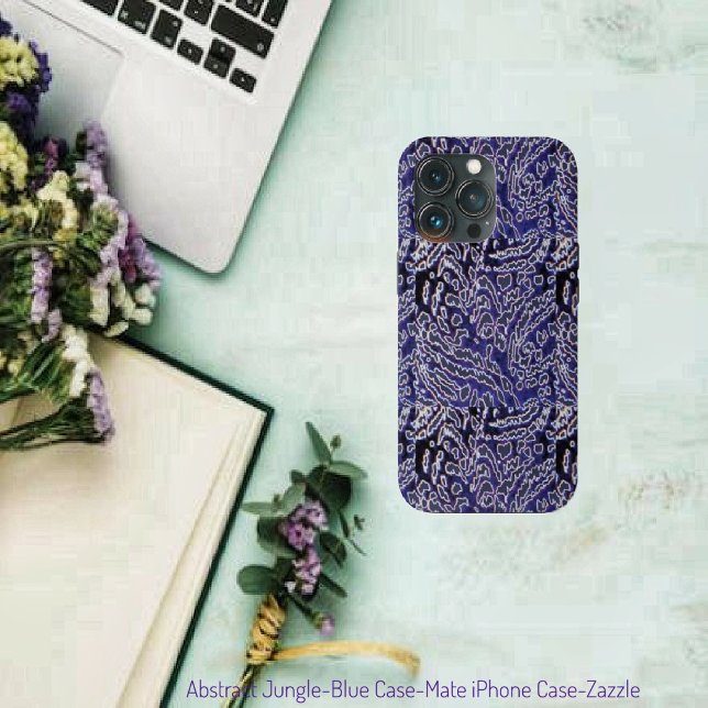Abstract Jungle-Blue   iPhone Case (Creator Uploaded)