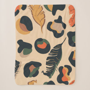 Abstract jungle seamless pattern,wild animal backg sherpa blanket