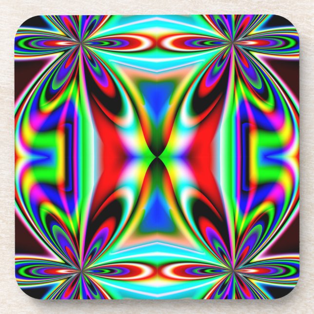 Abstract Kaleidoscope Colourful Design-11438 Coaster (Front)