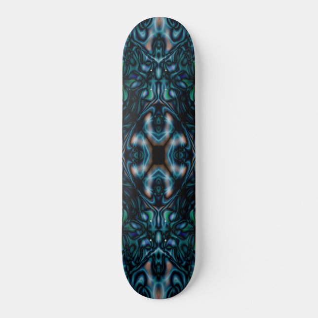 Abstract kaleidoscope figures pattern skateboard (Front)