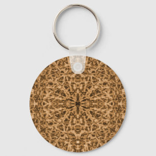 Abstract kaleidoscope fur pattern key ring