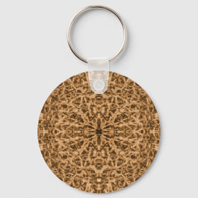 Abstract kaleidoscope fur pattern key ring (Front)