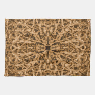 Abstract kaleidoscope fur pattern tea towel