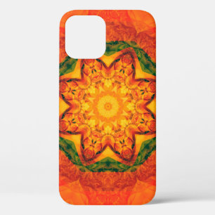 Abstract kaleidoscope orange background. Beautiful iPhone 12 Case