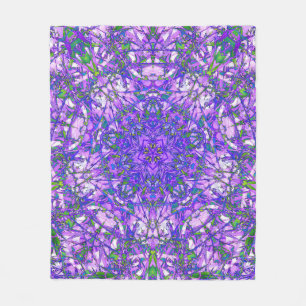 Abstract Kaleidoscope Pattern in Purple and Green Fleece Blanket