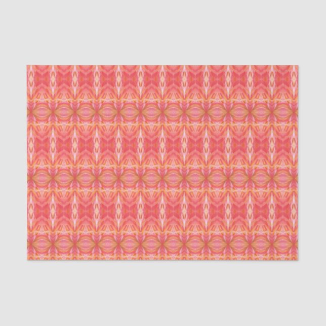 Abstract Kaleidoscope Pattern Pink Tissue Paper (Front)