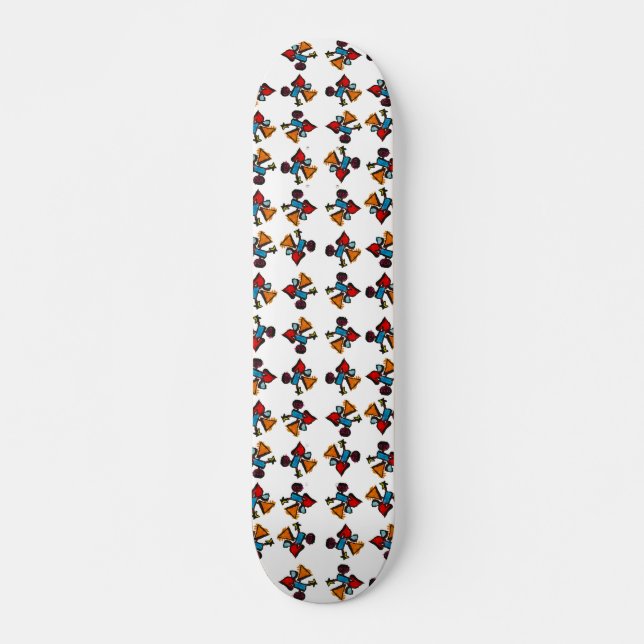 Abstract Kaleidoscope Print Pattern Skateboard (Front)