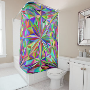 Abstract kaleidoscope shower curtain