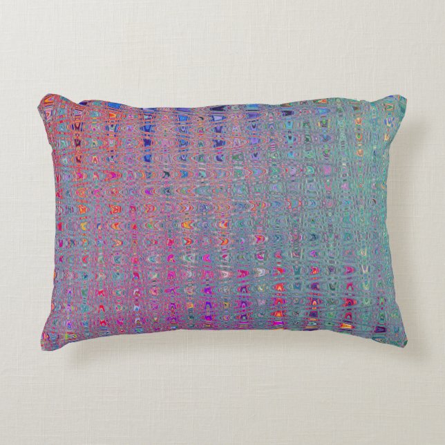 Abstract Kaleidoscopic Retro Boomerang Waves Decorative Cushion (Front)