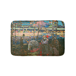 Abstract Kandinsky Riding Couple Colourful Bath Mat