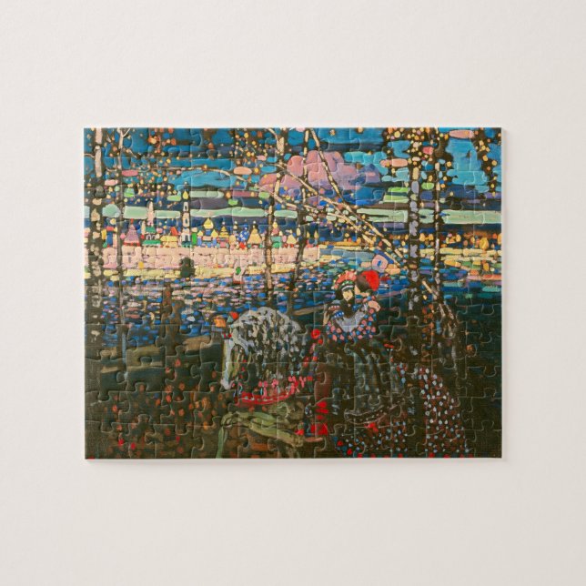 Abstract Kandinsky Riding Couple Colourful Jigsaw Puzzle (Horizontal)