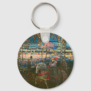 Abstract Kandinsky Riding Couple Colourful Key Ring