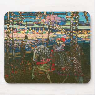 Abstract Kandinsky Riding Couple Colourful Mouse Pad