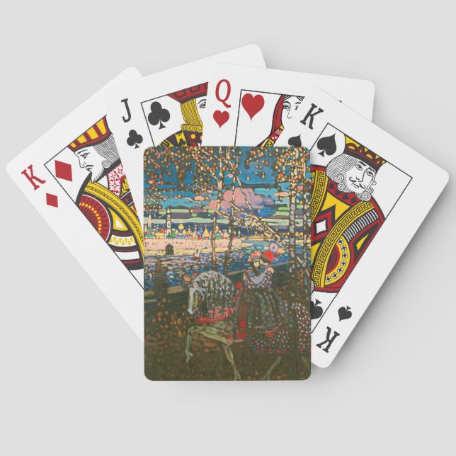 Abstract Kandinsky Riding Couple Colourful Playing Cards (Back)