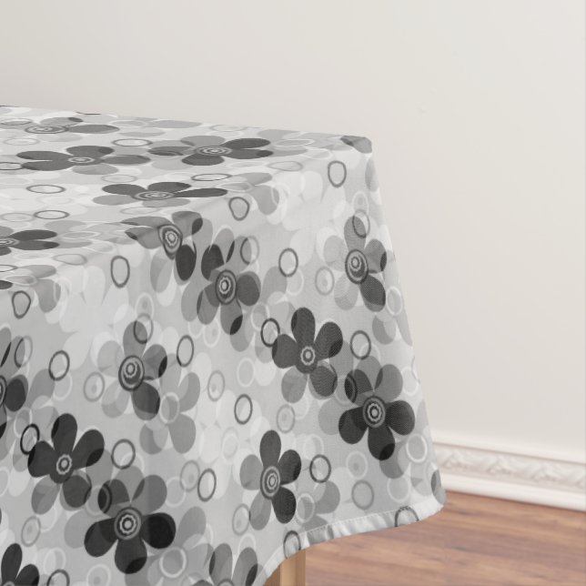 Abstract kids cute cartoon flowers floral retro de tablecloth (In Situ)