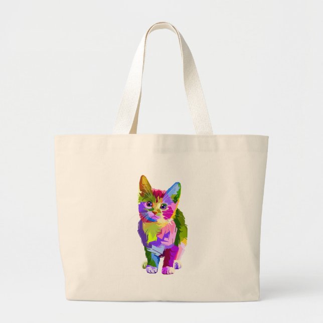 Abstract Kitten  - Customise your own Large Tote Bag (Front)