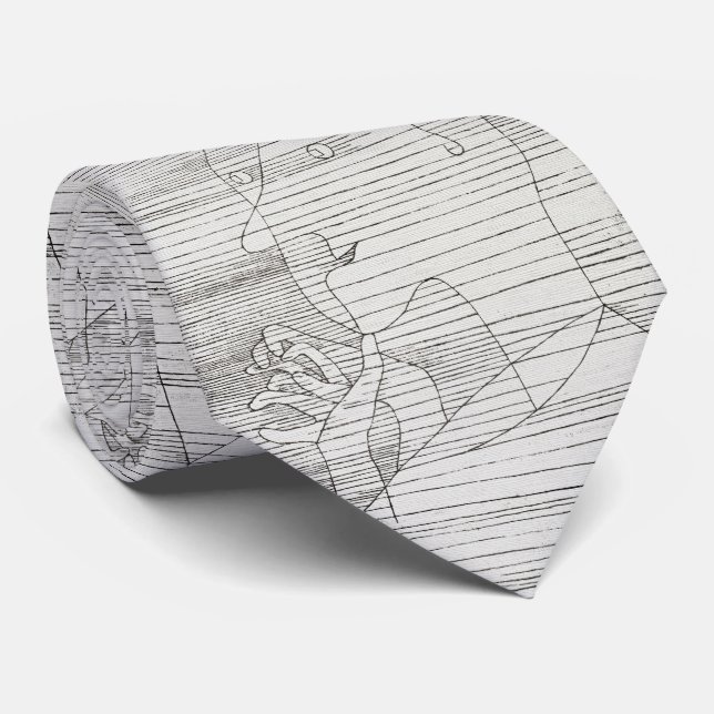 Abstract Klee – Minimalist Lines Tie (Rolled)