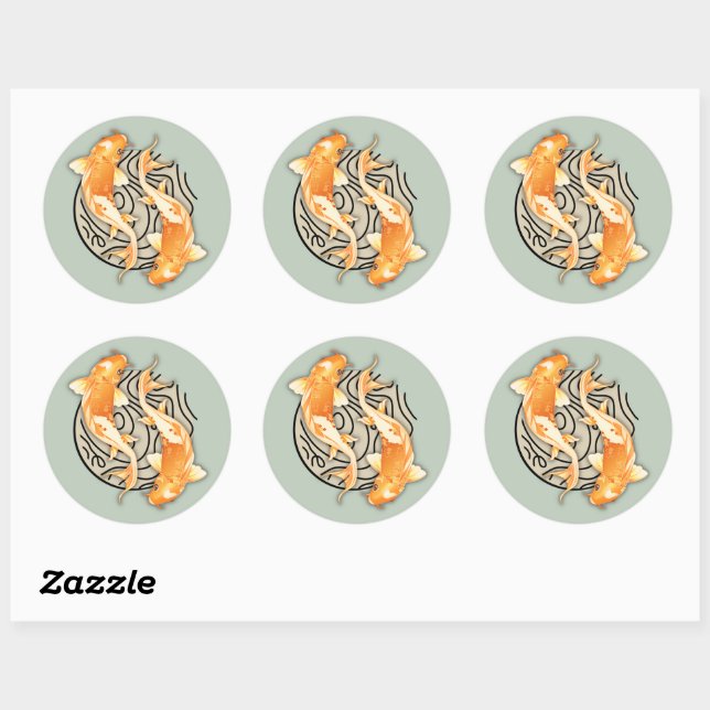 Abstract Koi Classic Round Sticker (Sheet)