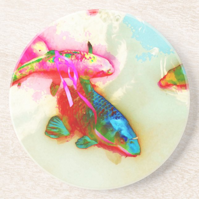 Abstract Koi Coaster (Front)