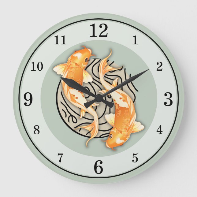 Abstract Koi Fish Acrylic Wall Clock (Front)