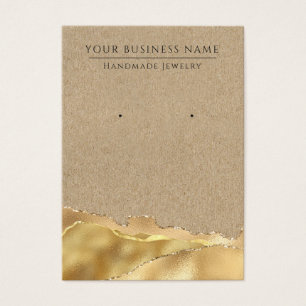 Abstract Kraft Gold Earring Display Cards