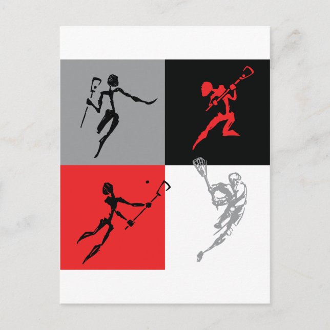 Abstract Lacrosse Postcard (Front)