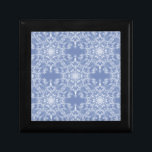 Abstract Lacy Fractal Snowflake Pattern on Blue Gift Box<br><div class="desc">This elegant and lacy fractal snowflake pattern on a blue background with a delicate, abstract modern look is being offered just in time for the holidays. This beautiful snowflake pattern design is perfect for both holiday fashion and home decor items as well as making the perfect gift. There is also...</div>