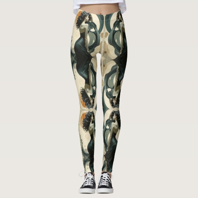 Abstract lady  leggings (Front)