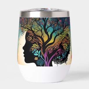 Abstract Lady Mother Nature Trees And Flowers,