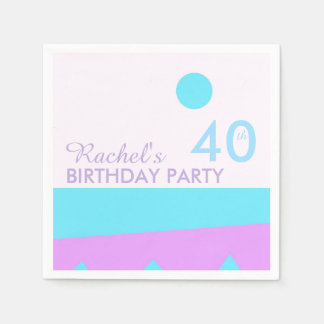 Abstract Land - 40th Birthday Party Paper Napkins