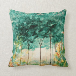 Abstract Landscape Art Trees Painting Home Decor Cushion