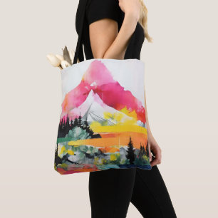Abstract Landscape Colourful Collage Tote Bag