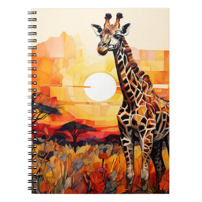 Abstract Landscape + Giraffe Notebook Journal (Front)