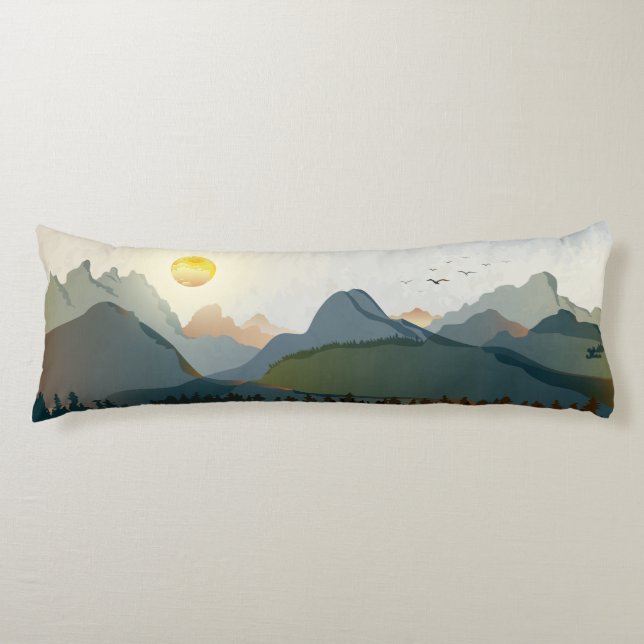 Abstract Landscape hills Body Cushion (Front)