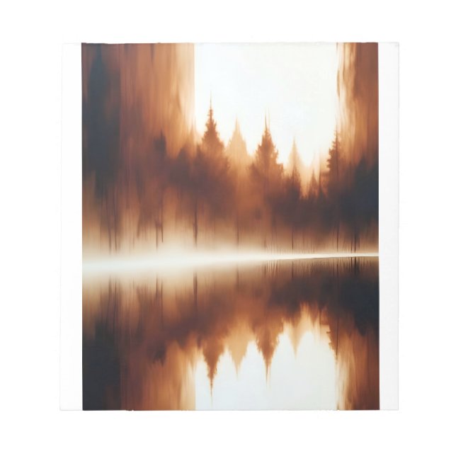 Abstract Landscape Lake Forest Poster Background  Notepad (Front)