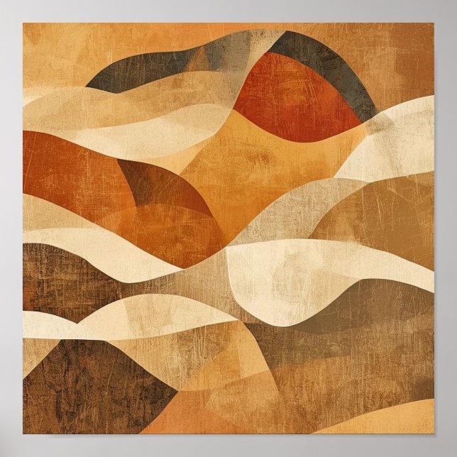 abstract, landscape, minimalist, mid-century moder poster (Front)