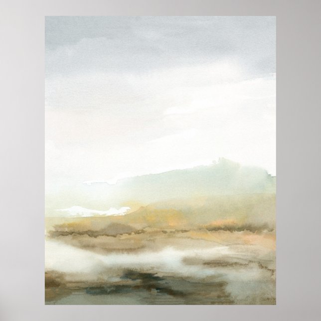 Abstract Landscape Misty Brown Vertical Wall Art (Front)